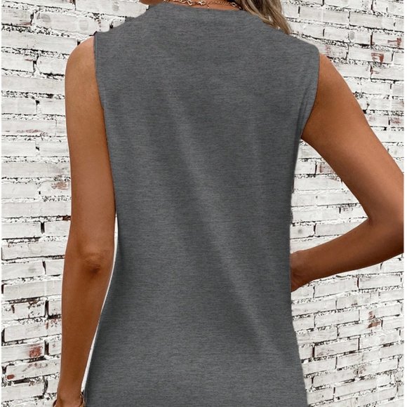 Leopard & Lip Print Tank Top - M - Picture 2 of 2